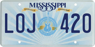 MS license plate LOJ420