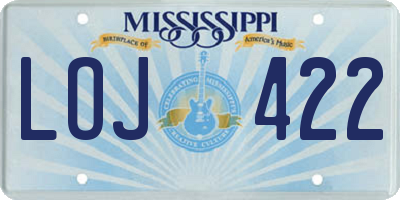 MS license plate LOJ422