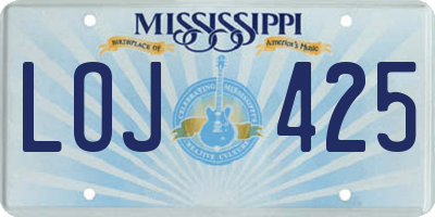 MS license plate LOJ425