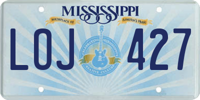 MS license plate LOJ427