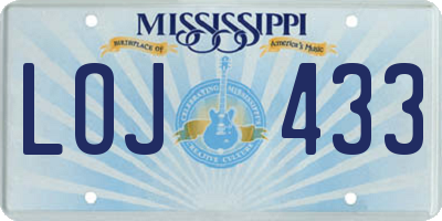MS license plate LOJ433