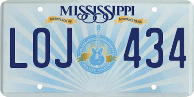 MS license plate LOJ434