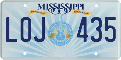 MS license plate LOJ435