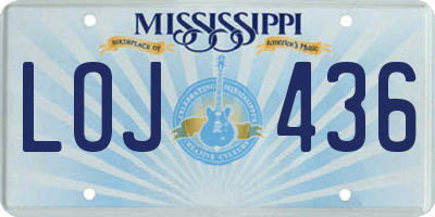 MS license plate LOJ436