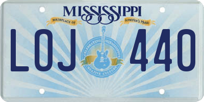MS license plate LOJ440