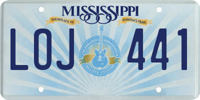 MS license plate LOJ441