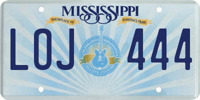 MS license plate LOJ444