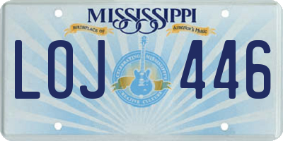 MS license plate LOJ446