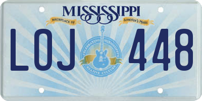 MS license plate LOJ448