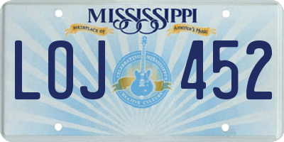 MS license plate LOJ452