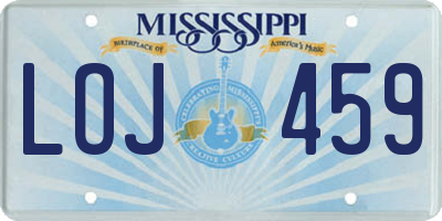 MS license plate LOJ459