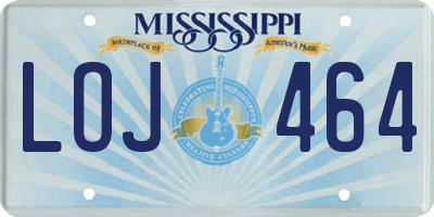 MS license plate LOJ464