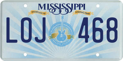 MS license plate LOJ468