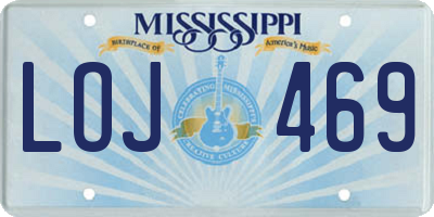 MS license plate LOJ469