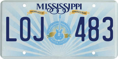 MS license plate LOJ483