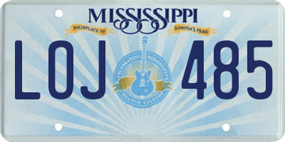 MS license plate LOJ485
