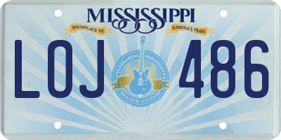 MS license plate LOJ486