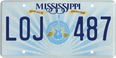 MS license plate LOJ487