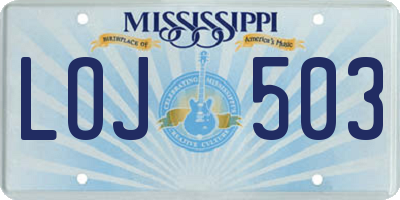 MS license plate LOJ503