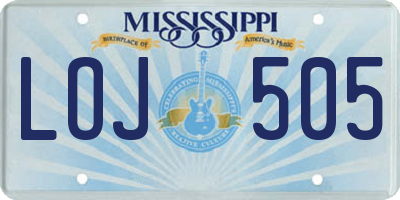 MS license plate LOJ505