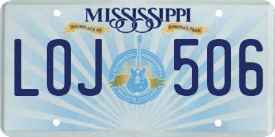 MS license plate LOJ506