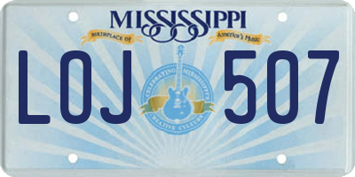 MS license plate LOJ507