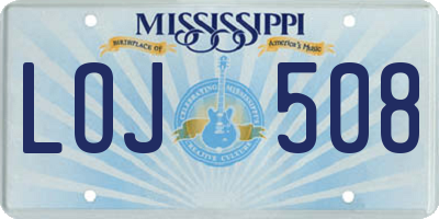 MS license plate LOJ508