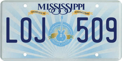 MS license plate LOJ509