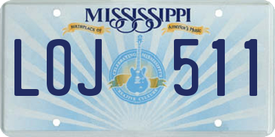 MS license plate LOJ511