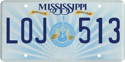 MS license plate LOJ513