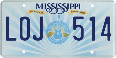 MS license plate LOJ514