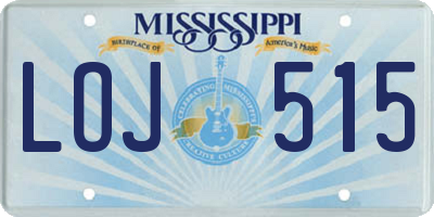 MS license plate LOJ515