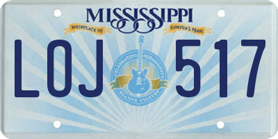 MS license plate LOJ517
