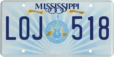 MS license plate LOJ518