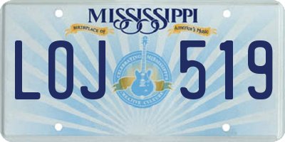 MS license plate LOJ519