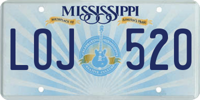 MS license plate LOJ520
