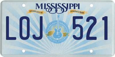 MS license plate LOJ521