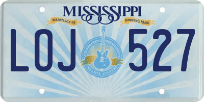MS license plate LOJ527