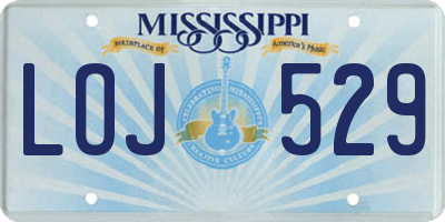 MS license plate LOJ529