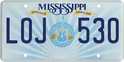 MS license plate LOJ530