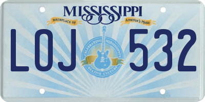 MS license plate LOJ532