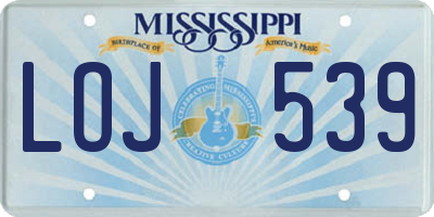 MS license plate LOJ539