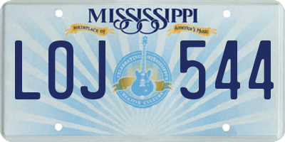 MS license plate LOJ544