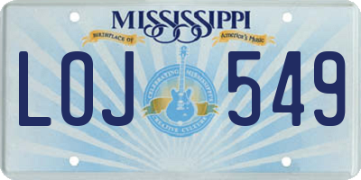 MS license plate LOJ549