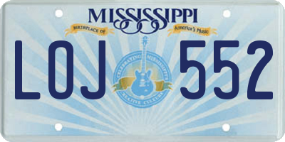 MS license plate LOJ552