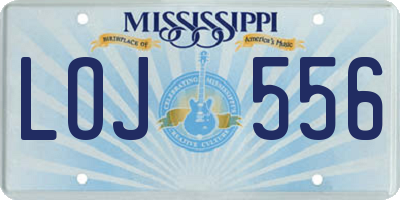 MS license plate LOJ556