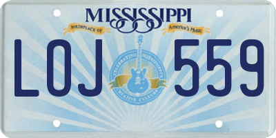MS license plate LOJ559