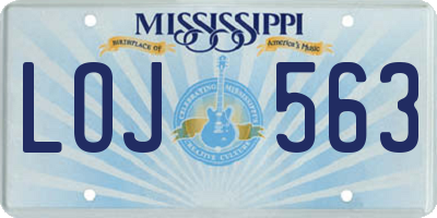 MS license plate LOJ563