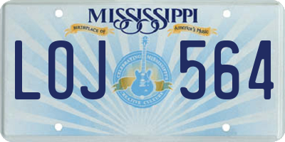 MS license plate LOJ564