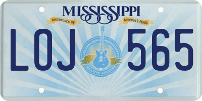MS license plate LOJ565